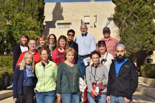 Pastor Trey Graham (middle row, far left) with his Love Israel group and Dr. Susanna Kokkonen (front row, far left) at Yad Vashem on 7th December, 2016